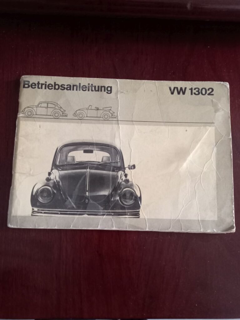 1971 Vokswagen 1302 el kitabı (Almanca)